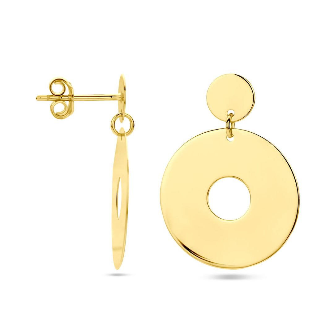 earrings circles 14K yellow gold