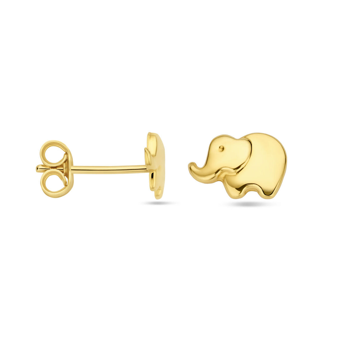 oorknoppen olifant 5 mm 14K geelgoud