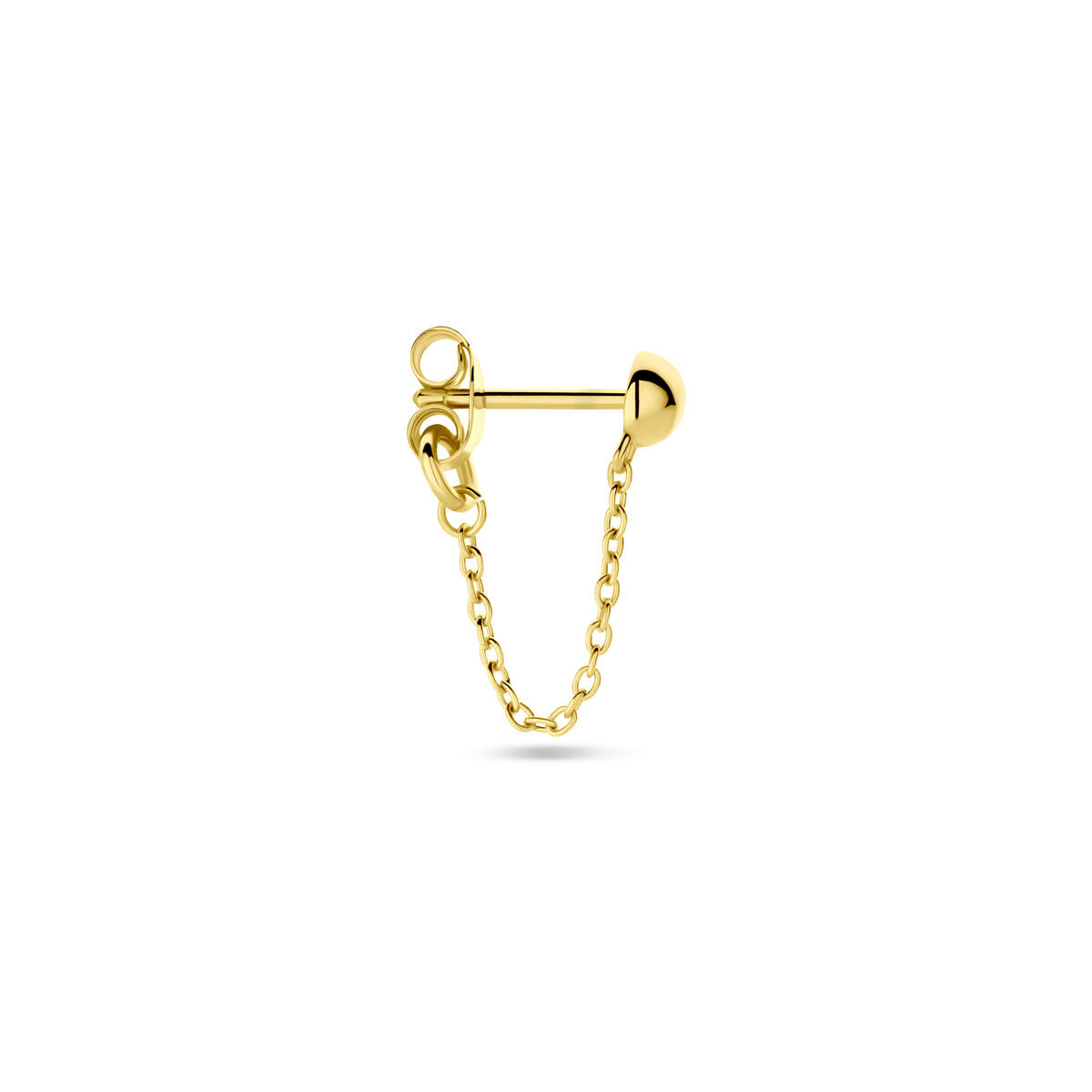ear stud half-sphere per piece 1 micron silver gold plated (yellow)
