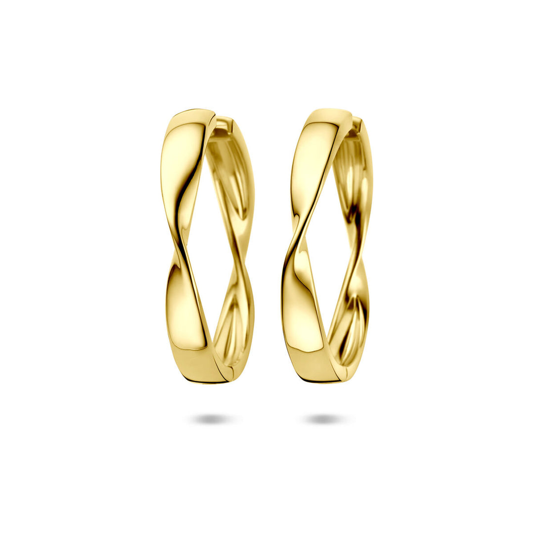 Verguld zilveren klapoorringen dames – 40 x 5.5 mm