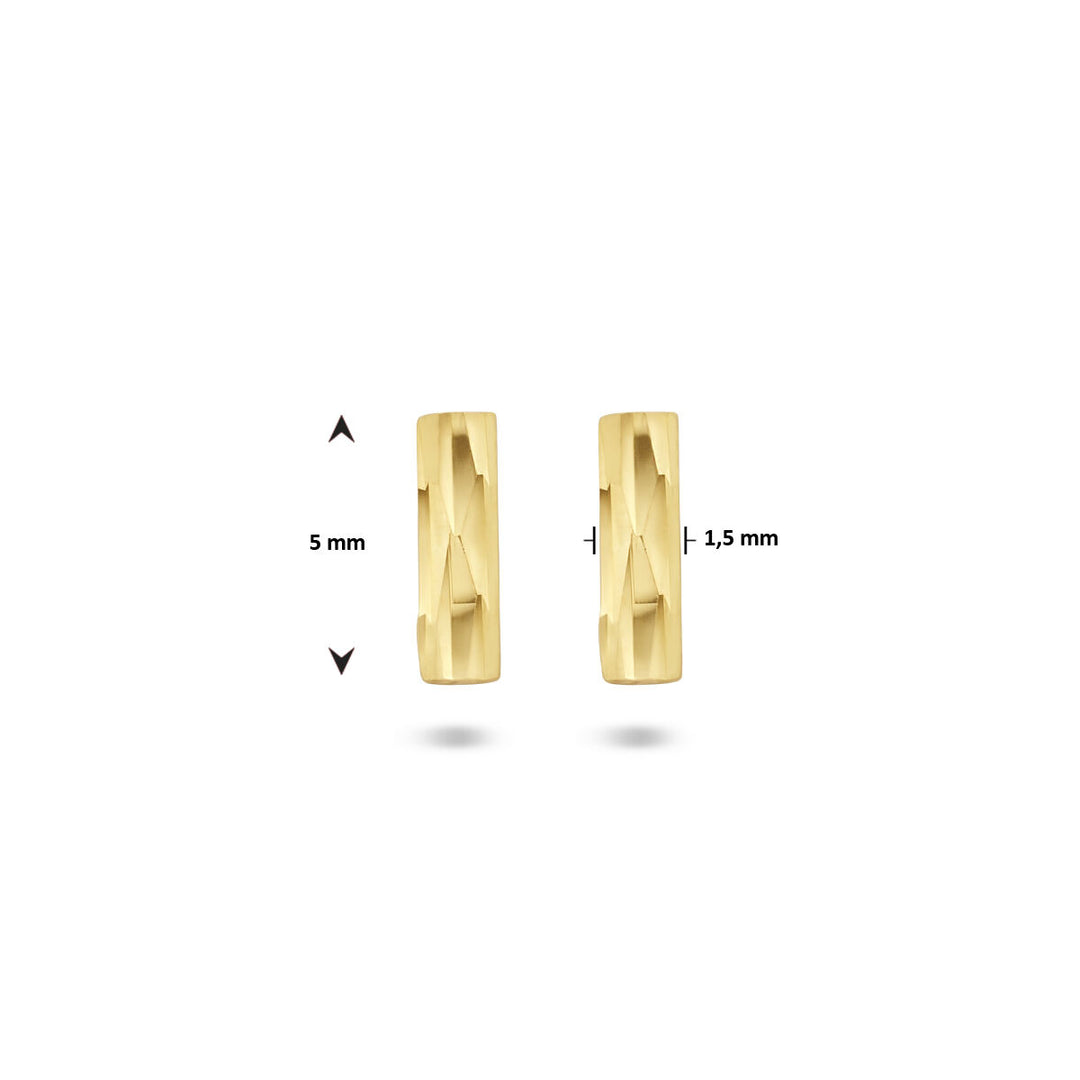 stud earrings, diamond-coated 14K yellow gold