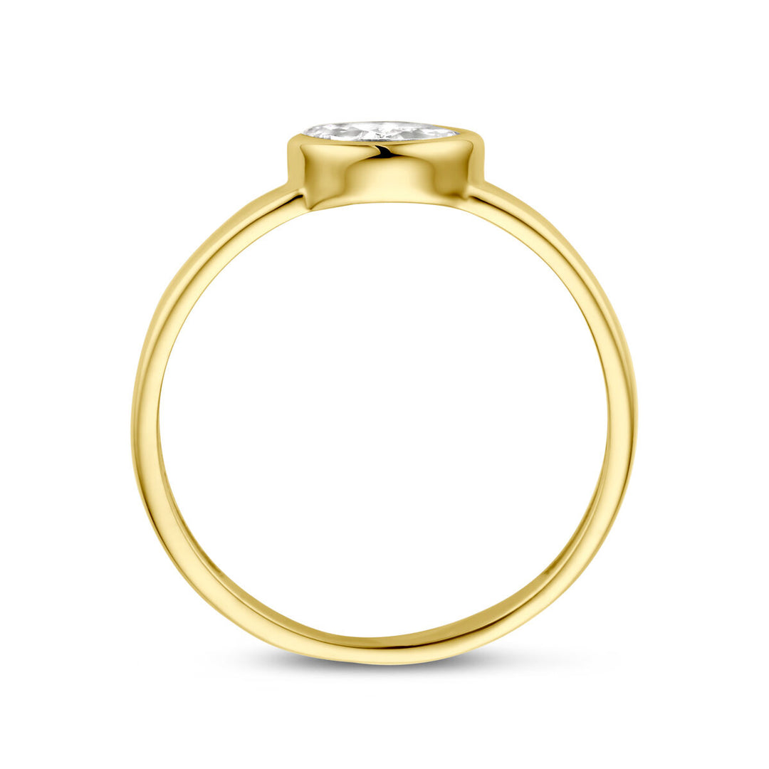 Seed ring zirkonia 14K geelgoud