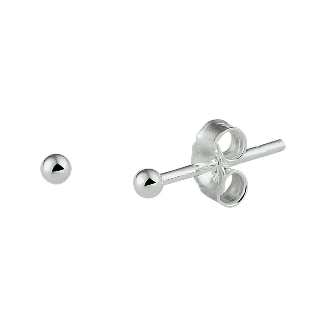 ear studs ball silver white