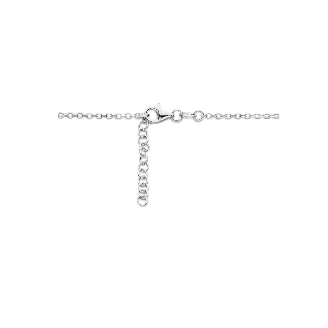 collier hart en infinity 42 + 3 cm zilver gerhodineerd