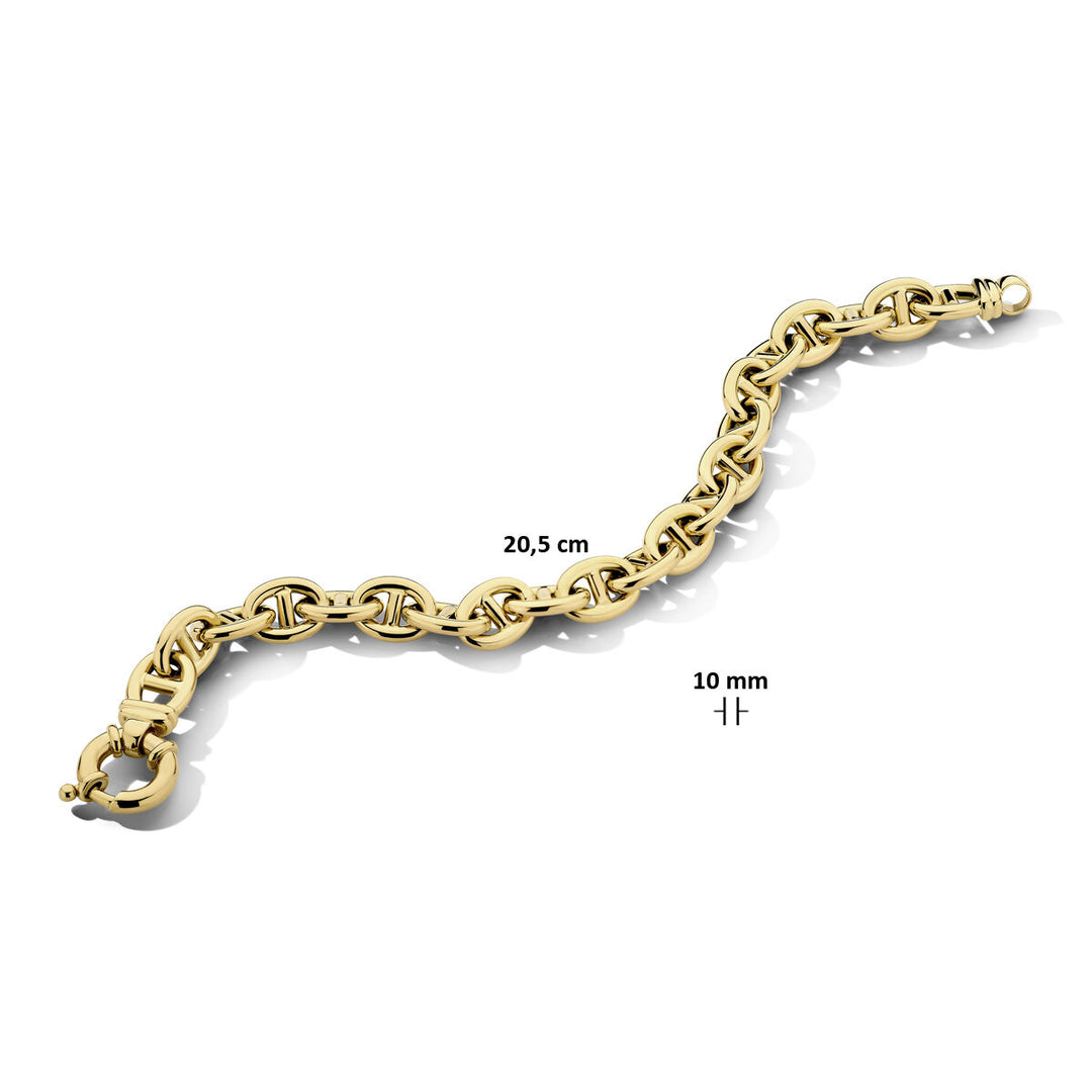 Gouden armband dames marine met groot springslot 14K
