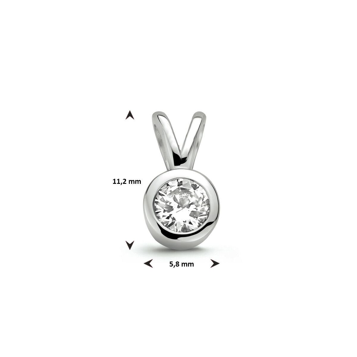 hanger zirkonia zilver gerhodineerd