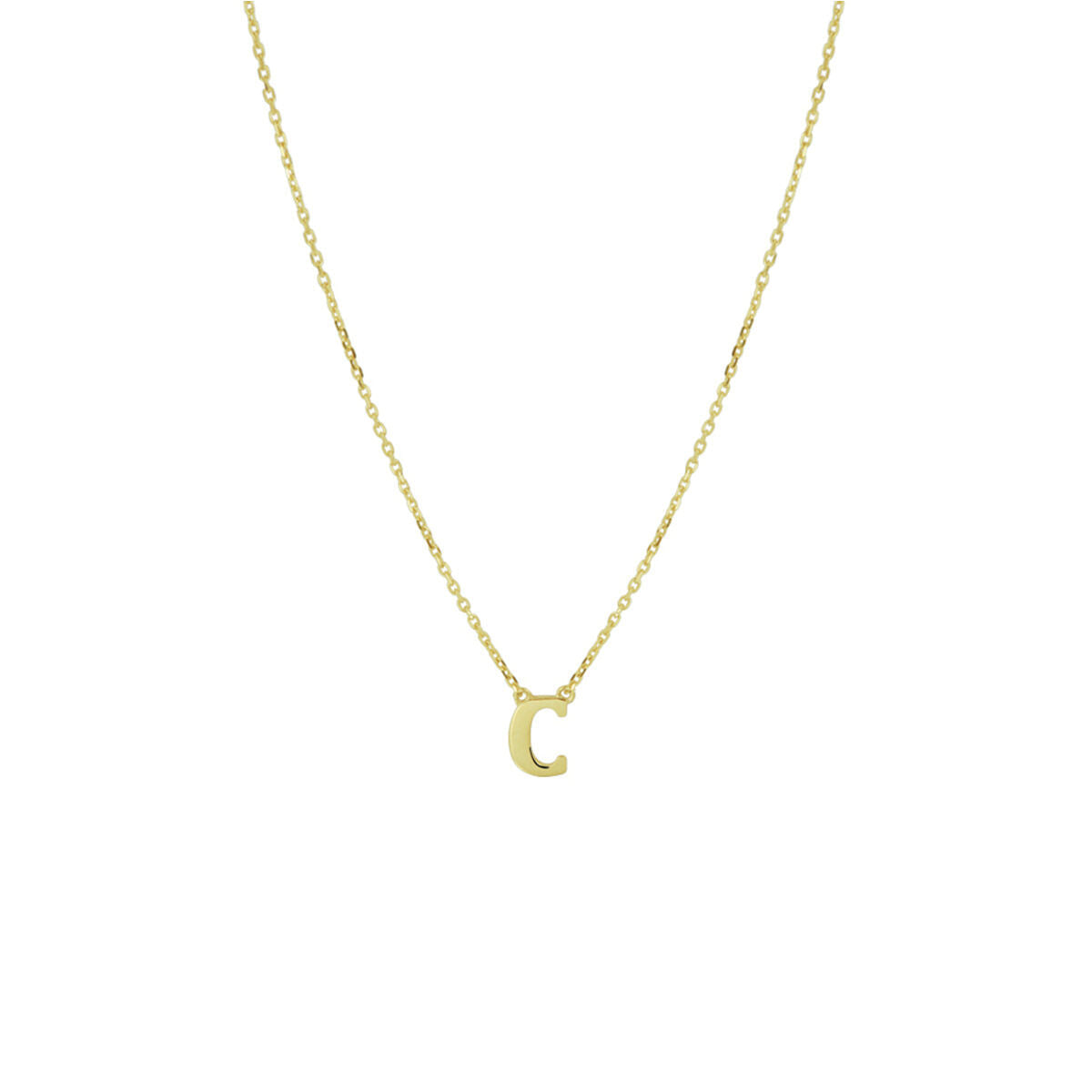 De Gouden dames ketting letter 14K van Van der Kooij Collectie is een delicaat 14k geelgouden collier met een kleine, gouden letter C hanger-ideaal als gepersonaliseerd sieradencadeau voor dames.