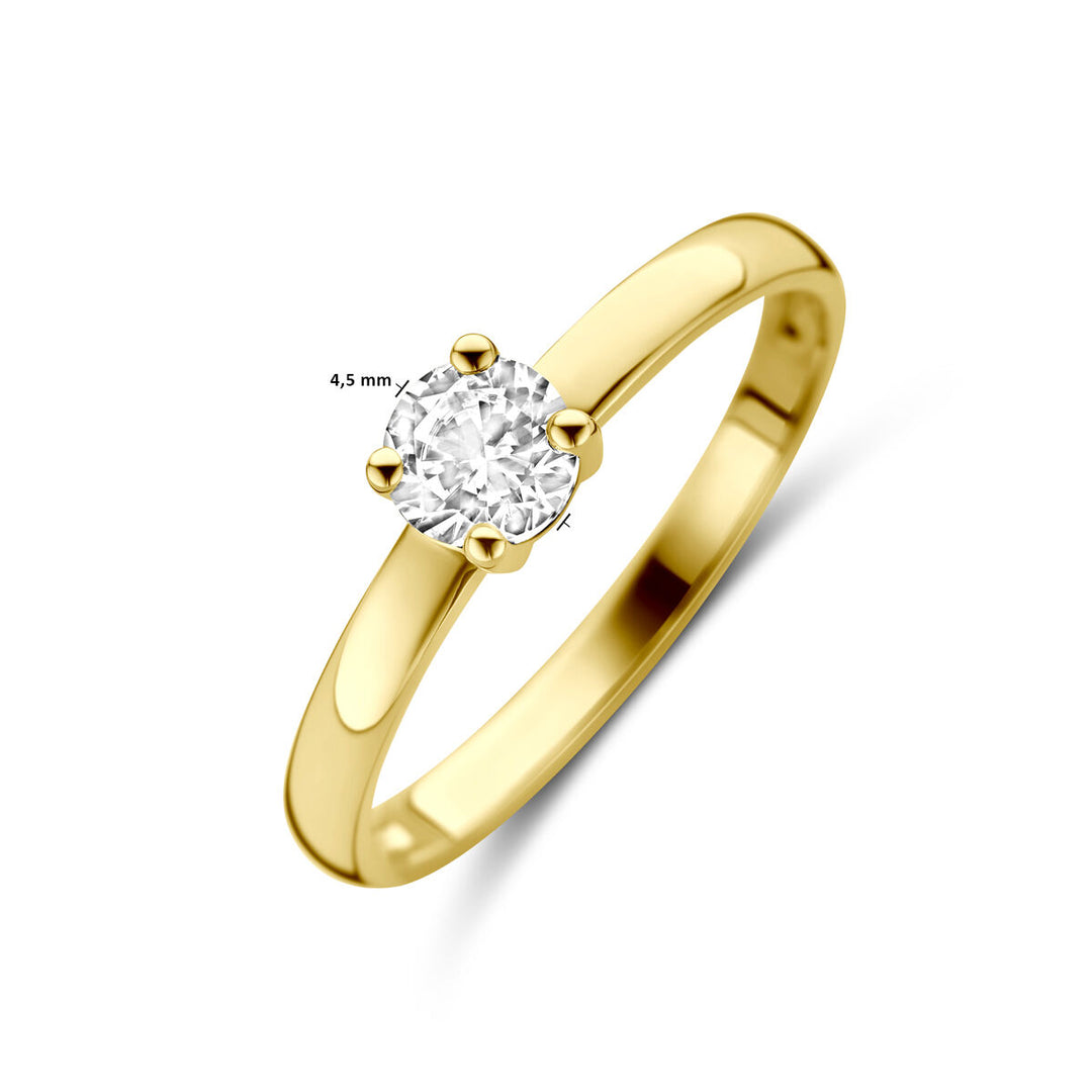 ring zirconia 14K yellow gold