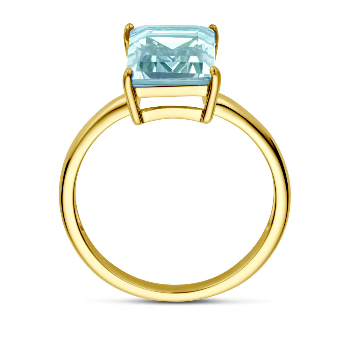 ring blauw topaas 14K geelgoud