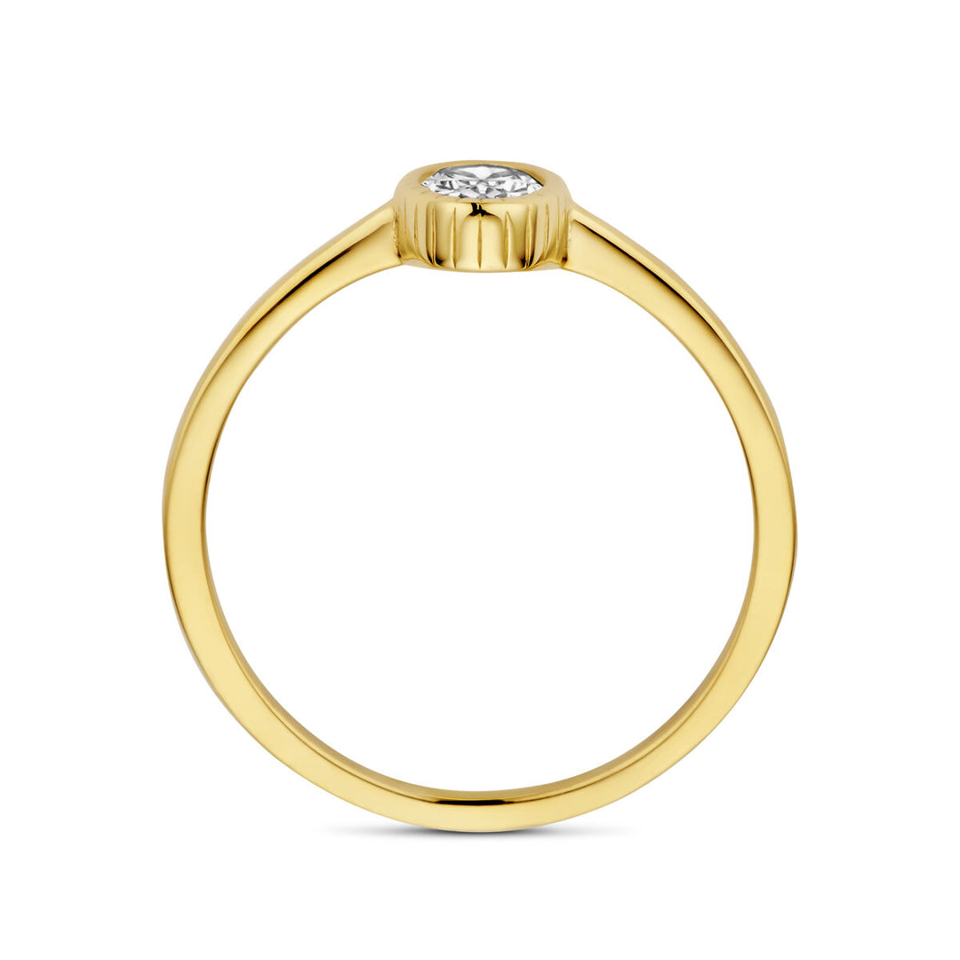 ring zirkonia 14K geelgoud