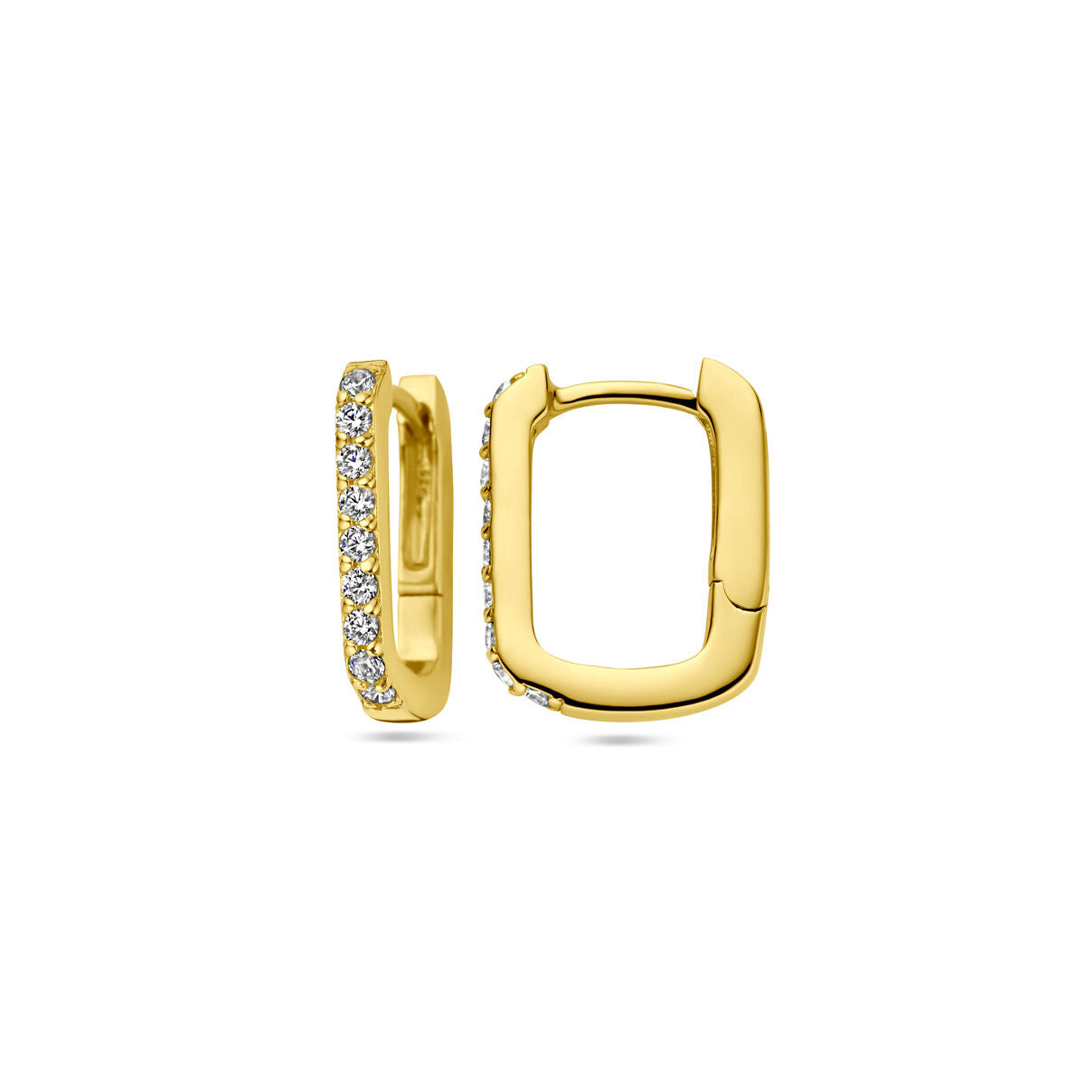 klapoorringen zirkonia 1 micron zilver verguld (geel)
