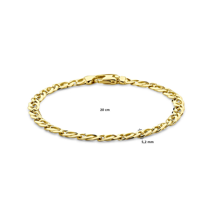 armband gourmette 5,2 mm 14K geelgoud