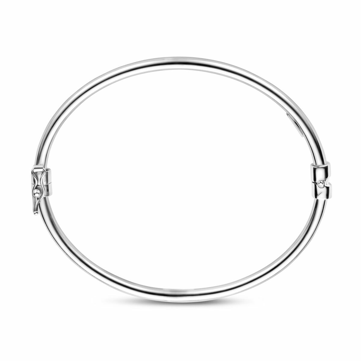 Zilveren bangle armband dames – gerhodineerd