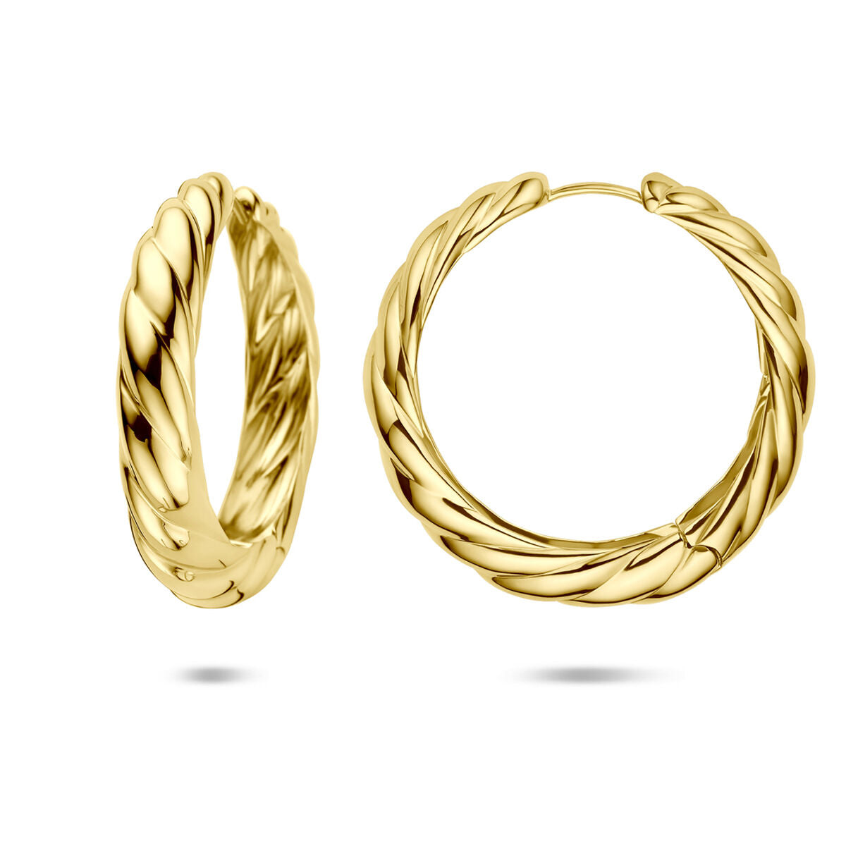 Verguld zilveren klapoorringen dames – 40 x 7 mm