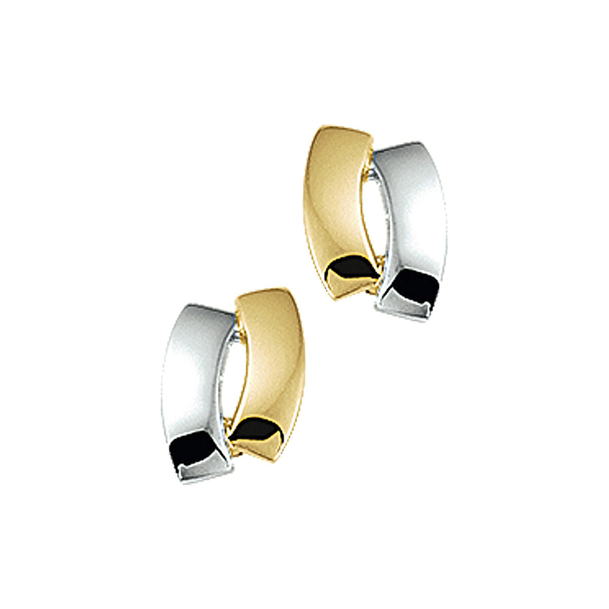 ear studs 14K bicolor gold yellow/white