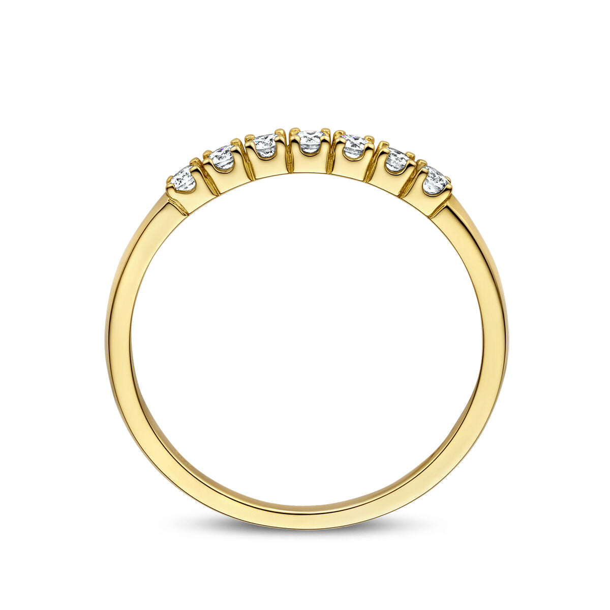 memoire ring diamant 0.21ct h si 14K geelgoud
