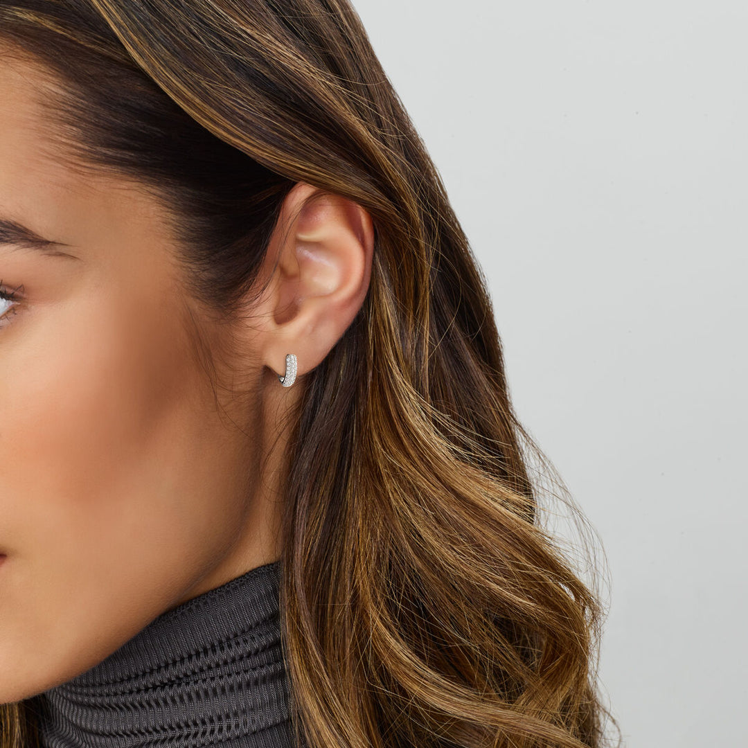 drop earrings zirconia 14K white gold