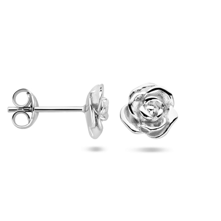 ear studs rose silver rhodium plated