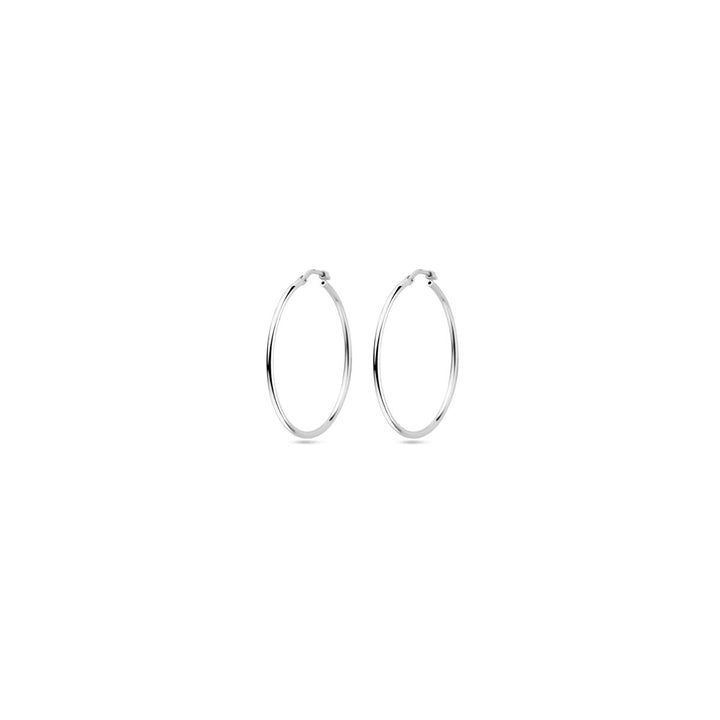earrings round tube 1.5 mm silver rhodium plated