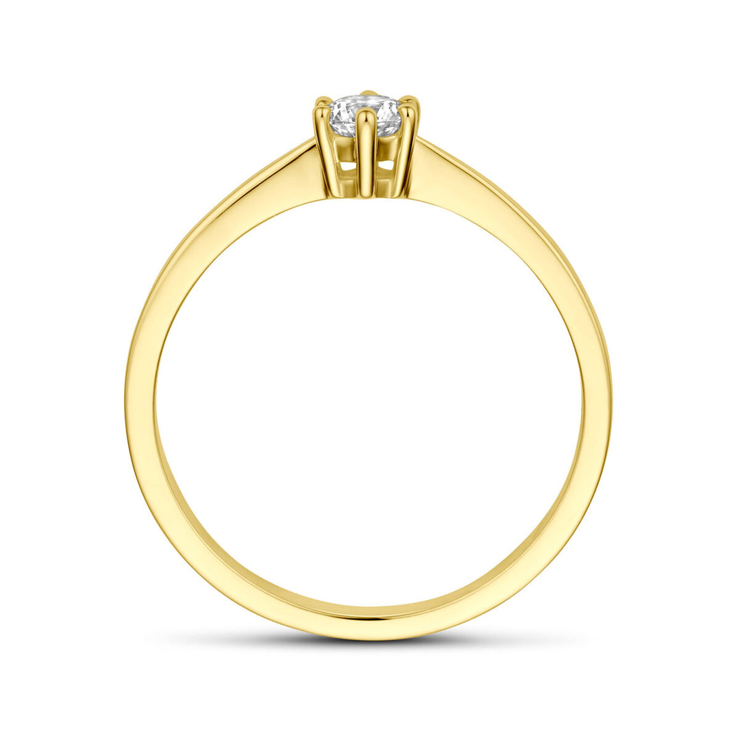 ring zirconia 14K yellow gold