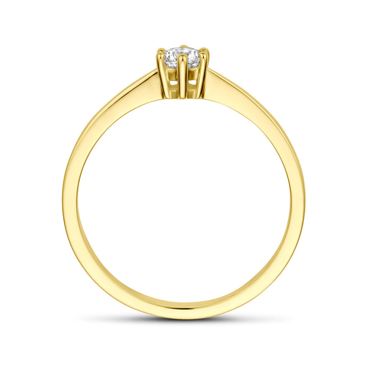 ring zirconia 14K yellow gold