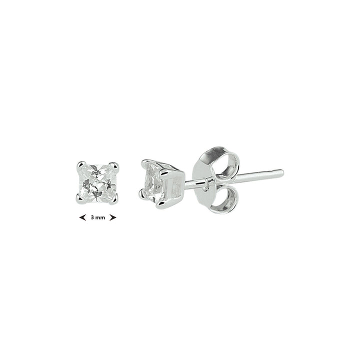 ear studs zirconia silver white