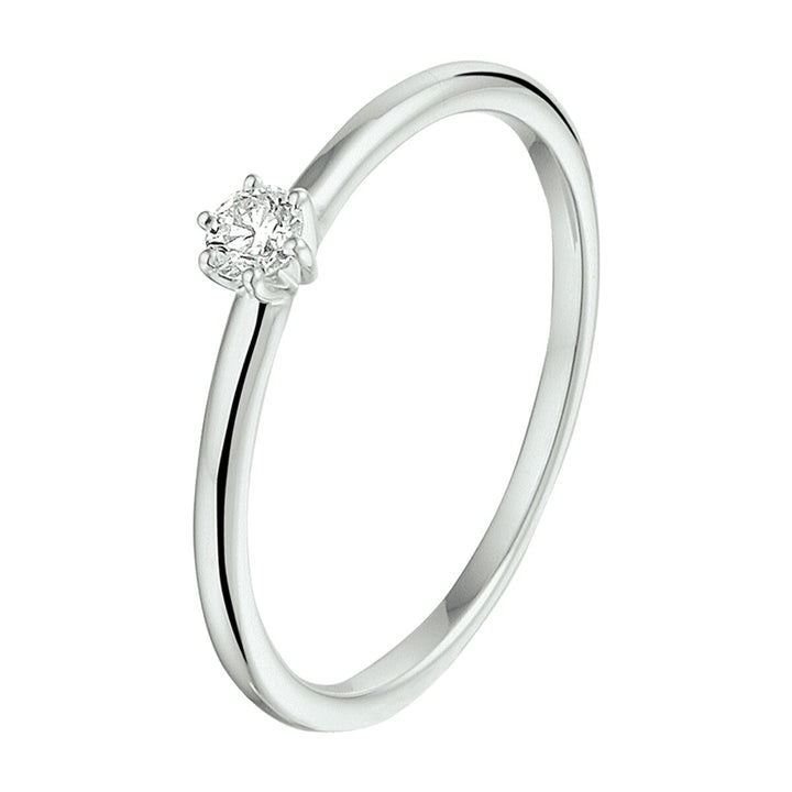 ring diamant 0.10ct h si 14K witgoud