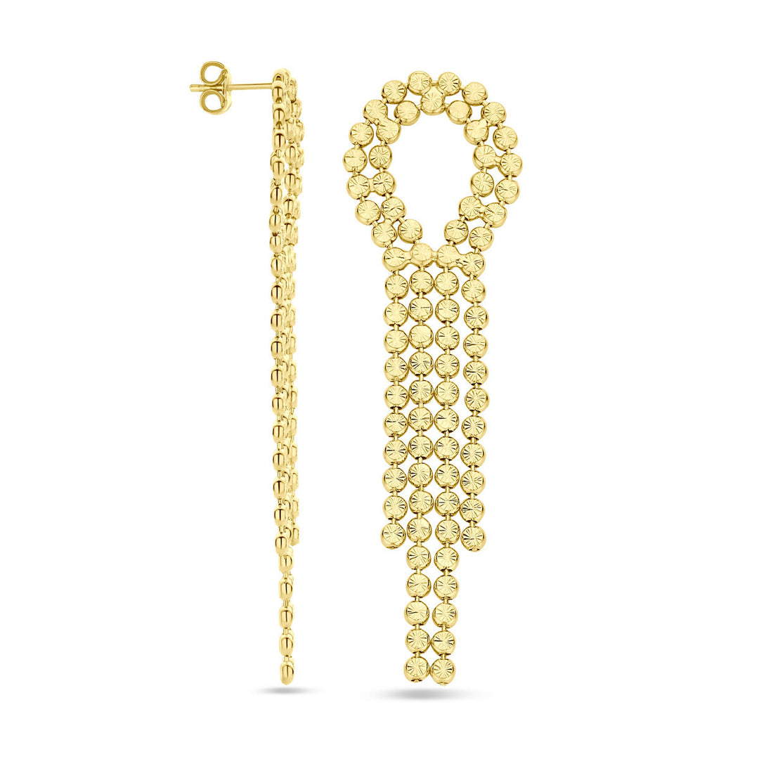 Van der Kooij Collection – Ohrringe diamantiert 72 mm 1 Mikron Silber vergoldet (gelb)