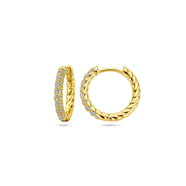 drop earrings zirconia 1 micron silver gold plated (yellow)