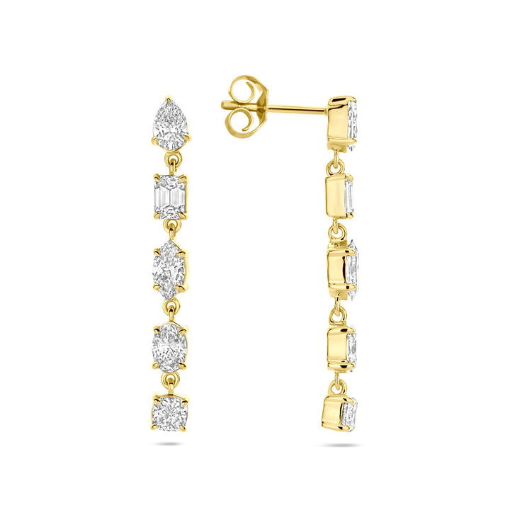 oorhangers lab grown diamant 2.00ct (2x 1.00ct) h si 30 mm 14K geelgoud