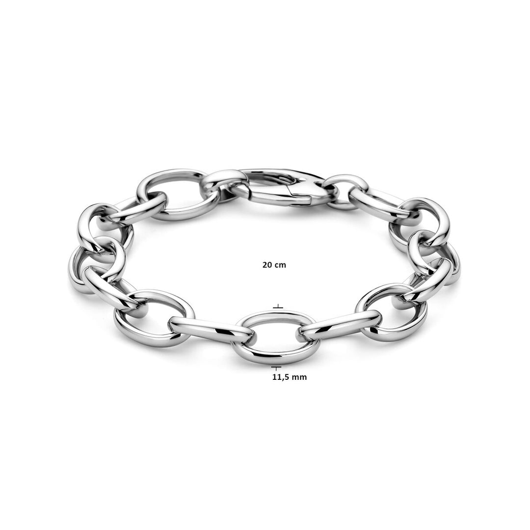 Silver bracelet ladies anchor rhodium plated