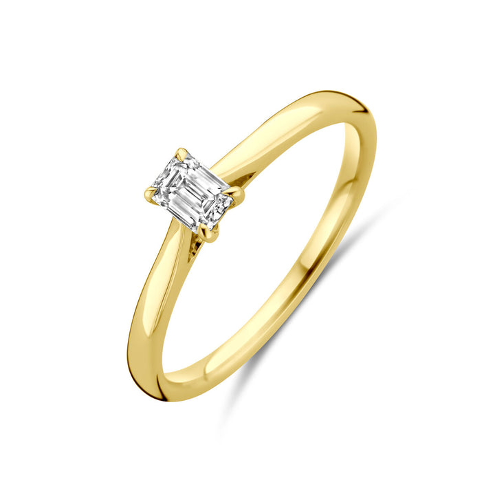 ring lab grown diamant 0.25ct h si 14K geelgoud