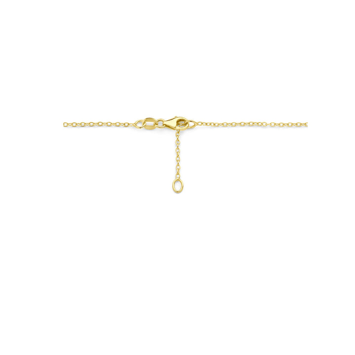 Gold ladies necklace pearl and zirconia 14K