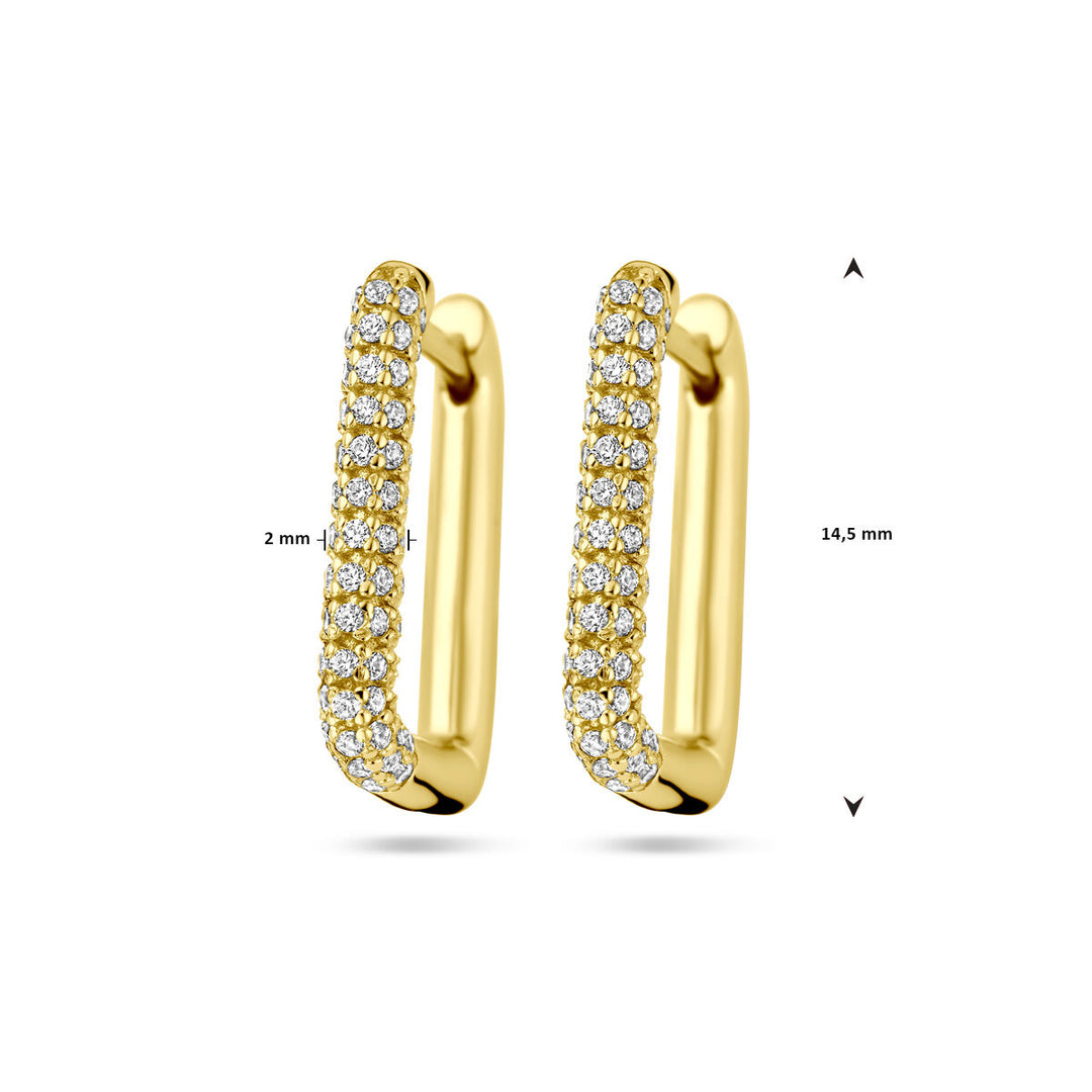 klapoorringen zirkonia 1 micron zilver verguld (geel)