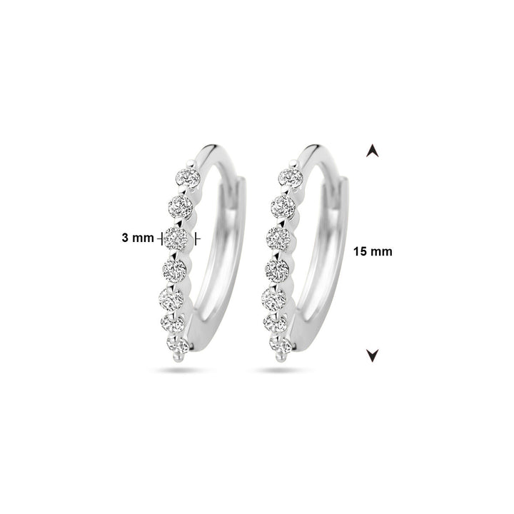 drop earrings zirconia silver rhodium plated