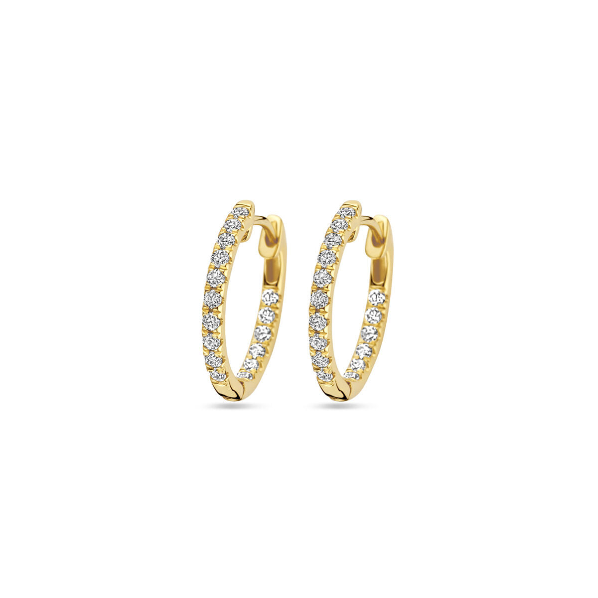 Klapoorringen van 14K geelgoud met lab-grown diamanten, bezet met 0.46ct (2x 0.46ct) H SI.