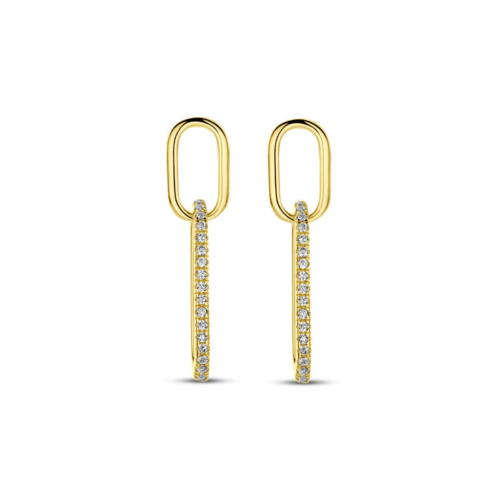 oorhangers zirkonia 24 mm 1 micron zilver verguld (geel)