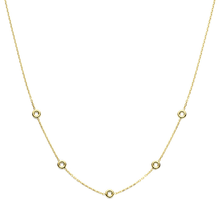 14k geelgouden dames ketting met karabijnsluiting