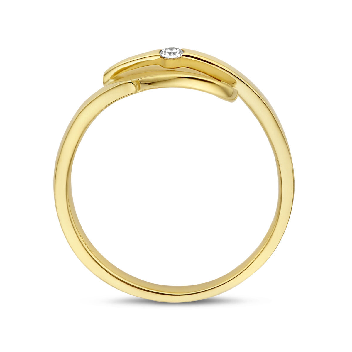 ring heart scratched diamond 0.04ct h si 14K yellow gold