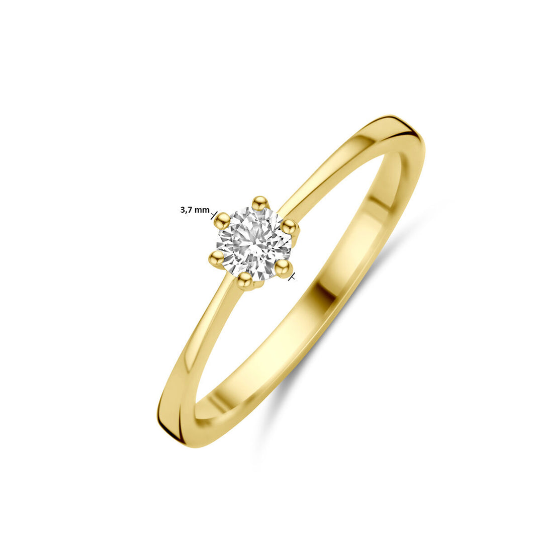 ring zirconia 14K yellow gold