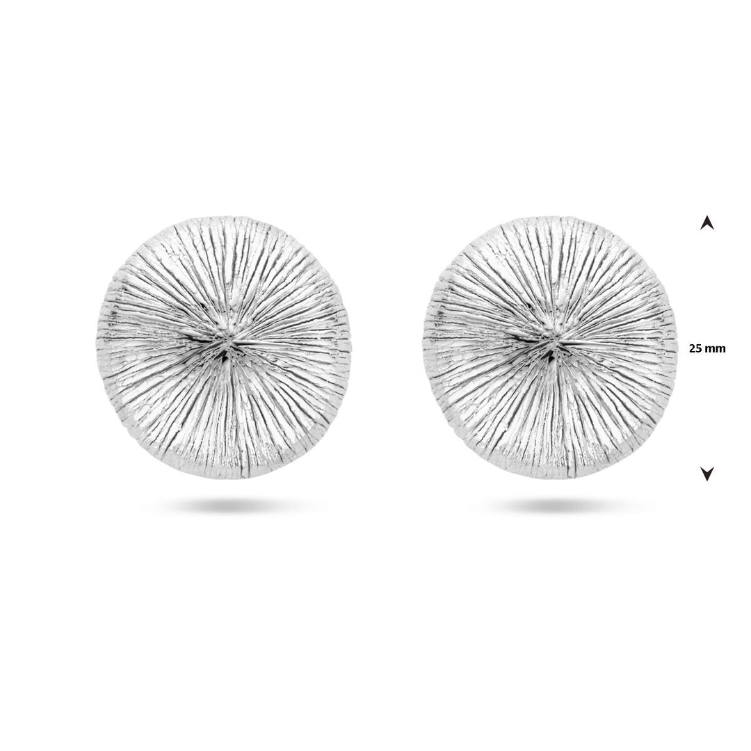 oorknoppen  25 mm zilver gerhodineerd