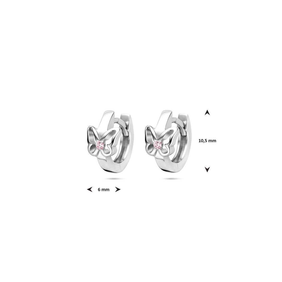klapoorringen vlinder 10,5 mm zilver gerhodineerd