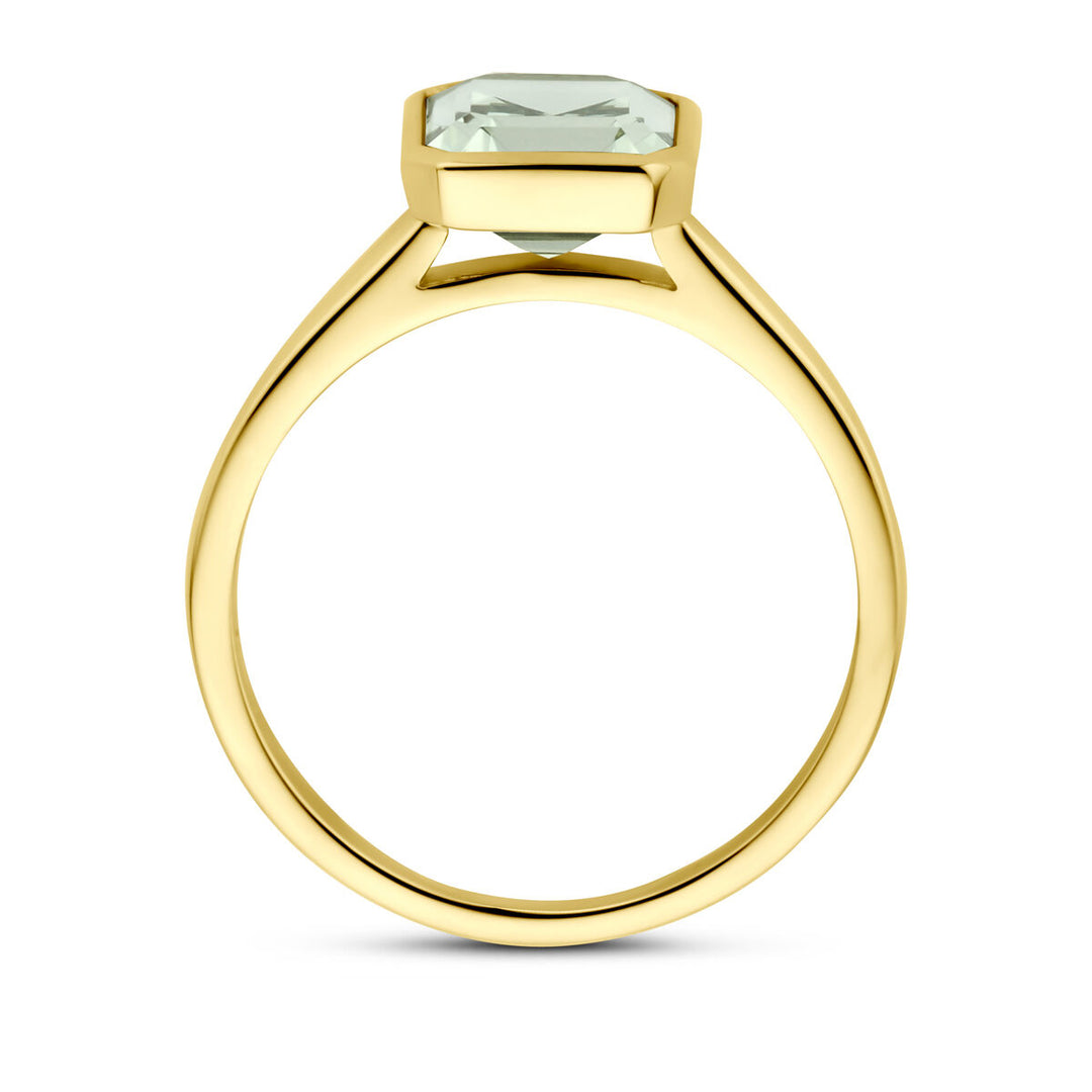 ring groen amethist 14K geelgoud