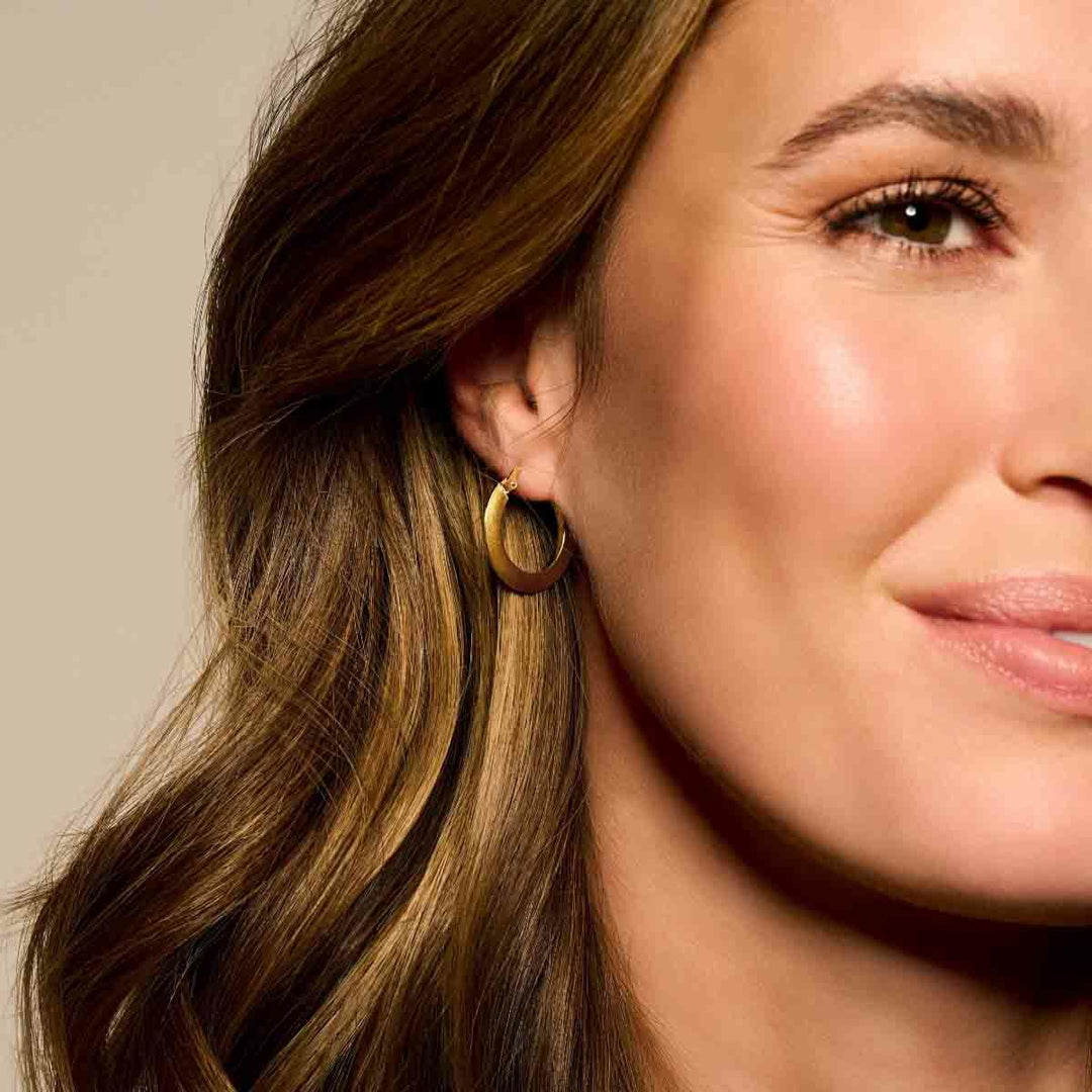 earrings pointed tube 14K yellow gold