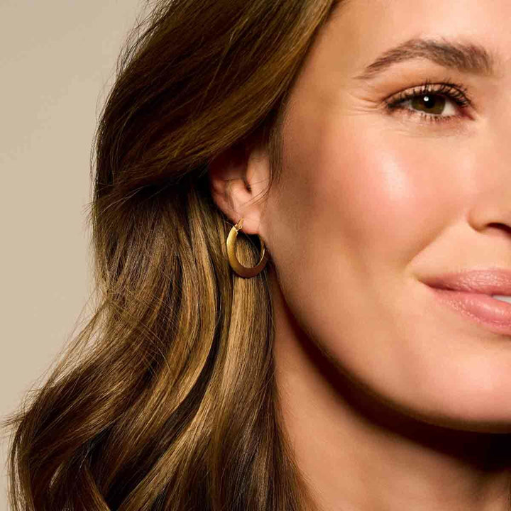 earrings pointed tube 14K yellow gold