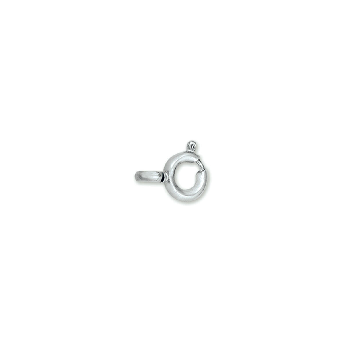 Zilveren veerring van 8 mm met een eenvoudige, ronde vorm en een sluitmechanisme.