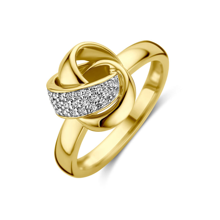 ring button diamond 0.11ct h si 14K yellow gold