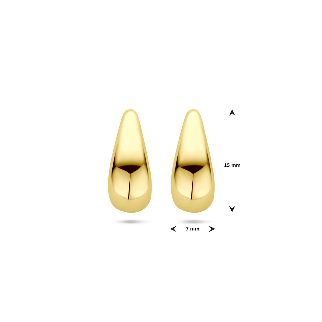 oorknoppen druppel 15,5 mm 14K geelgoud