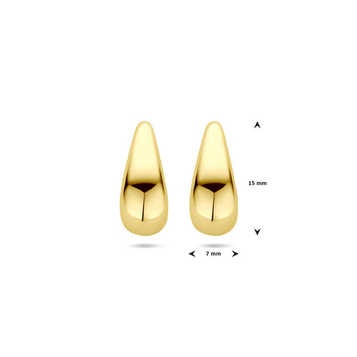 oorknoppen druppel 15,5 mm 14K geelgoud