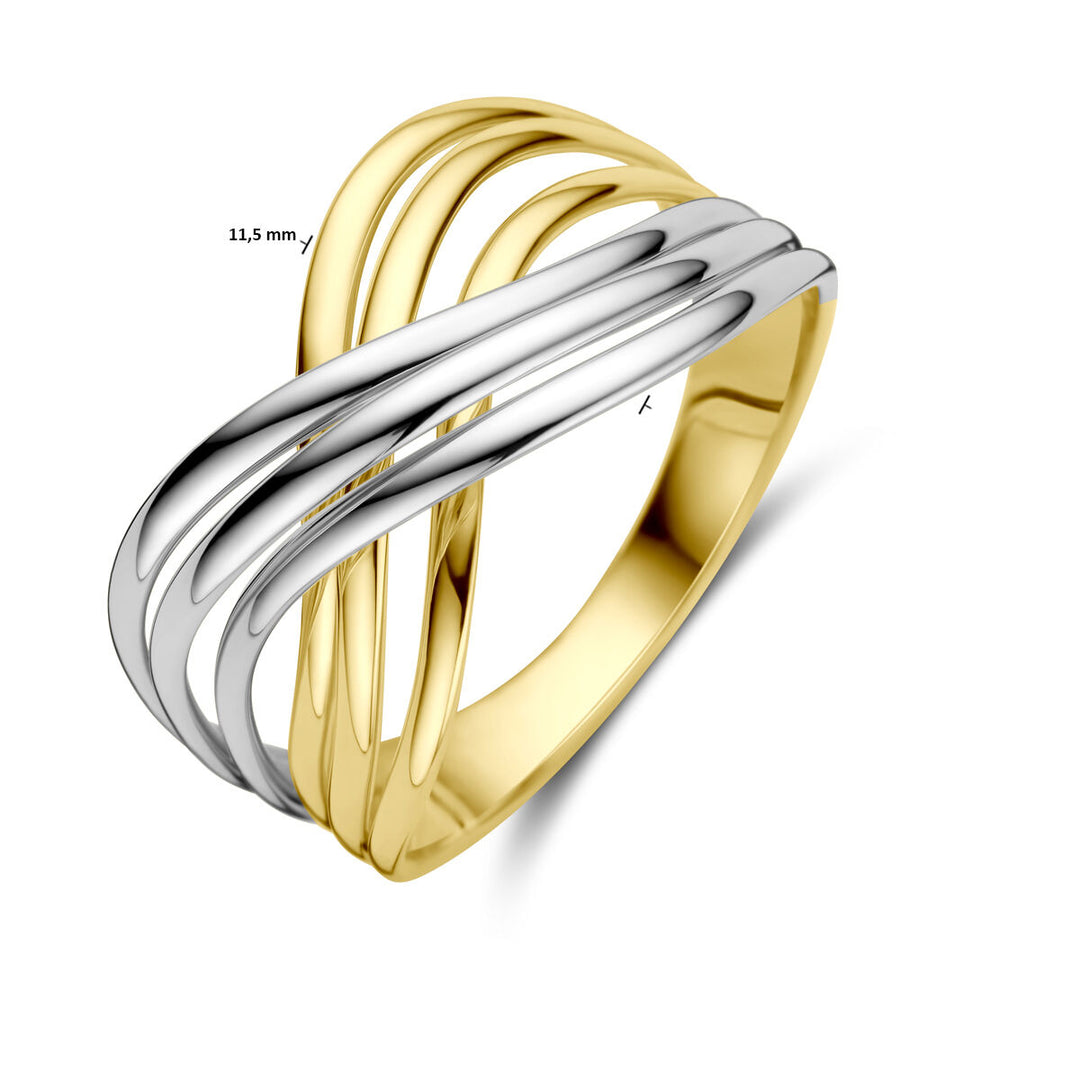 ring 14K bicolor goud geel/wit